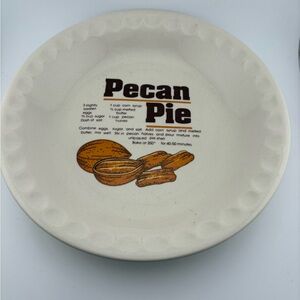 Vintage Pecan Pie Recipe Plate